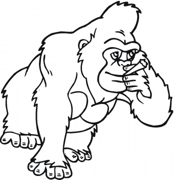 dibujo de gorila para colorear